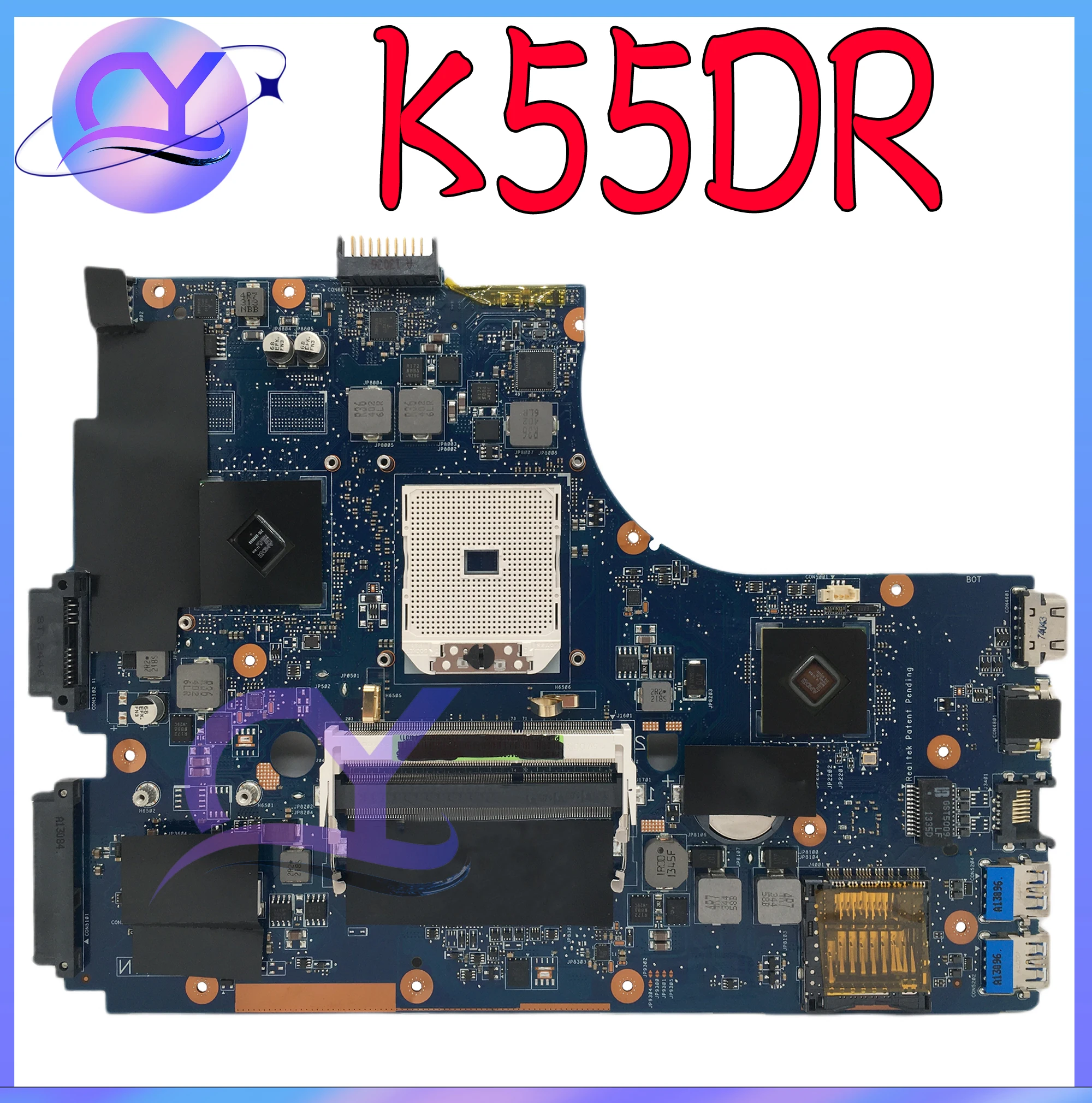 K55DR Notebook Mainboard For Asus A55DR K55D K55DE K55N Laptop Motherboard AMD Graphics Card 100% Working Well DDR3