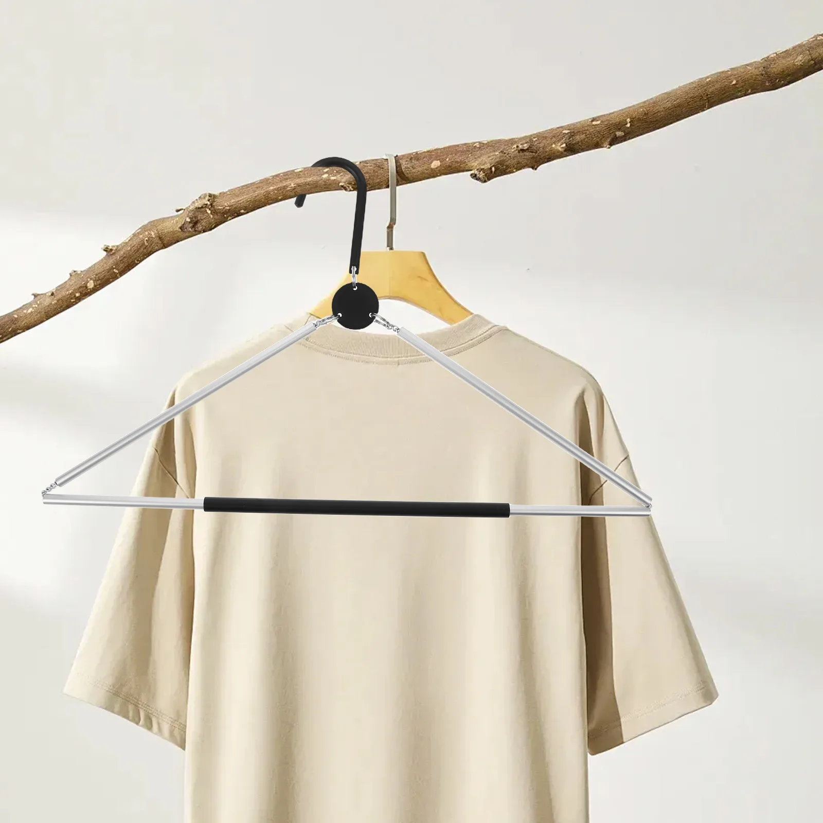 

Folding Lightweight Portable Travel Clothes Hanger Space Saving Foldable Metal Hanger For Camping Rv Cruise Clothing Storage