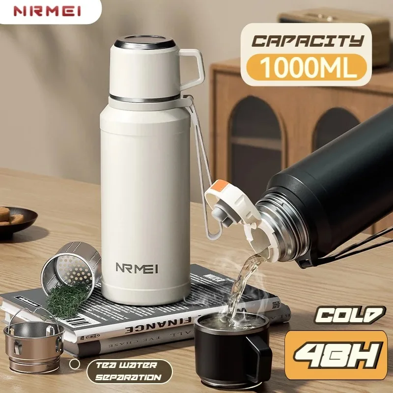 

【Best Sale】1.5L Thermos Water Bottle Stainless Steel Vacuum Flask Thermal Hot Water Bottles Insulation Drinkware For Tea Coffee