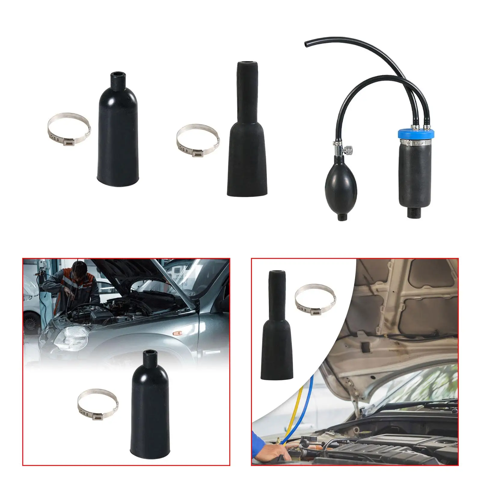 Short Ball Skin Multifunctional Stable Digital Pressure Gauge Smoke Tester Kit for Automotive Cars Vehicle Boat Motorcycle