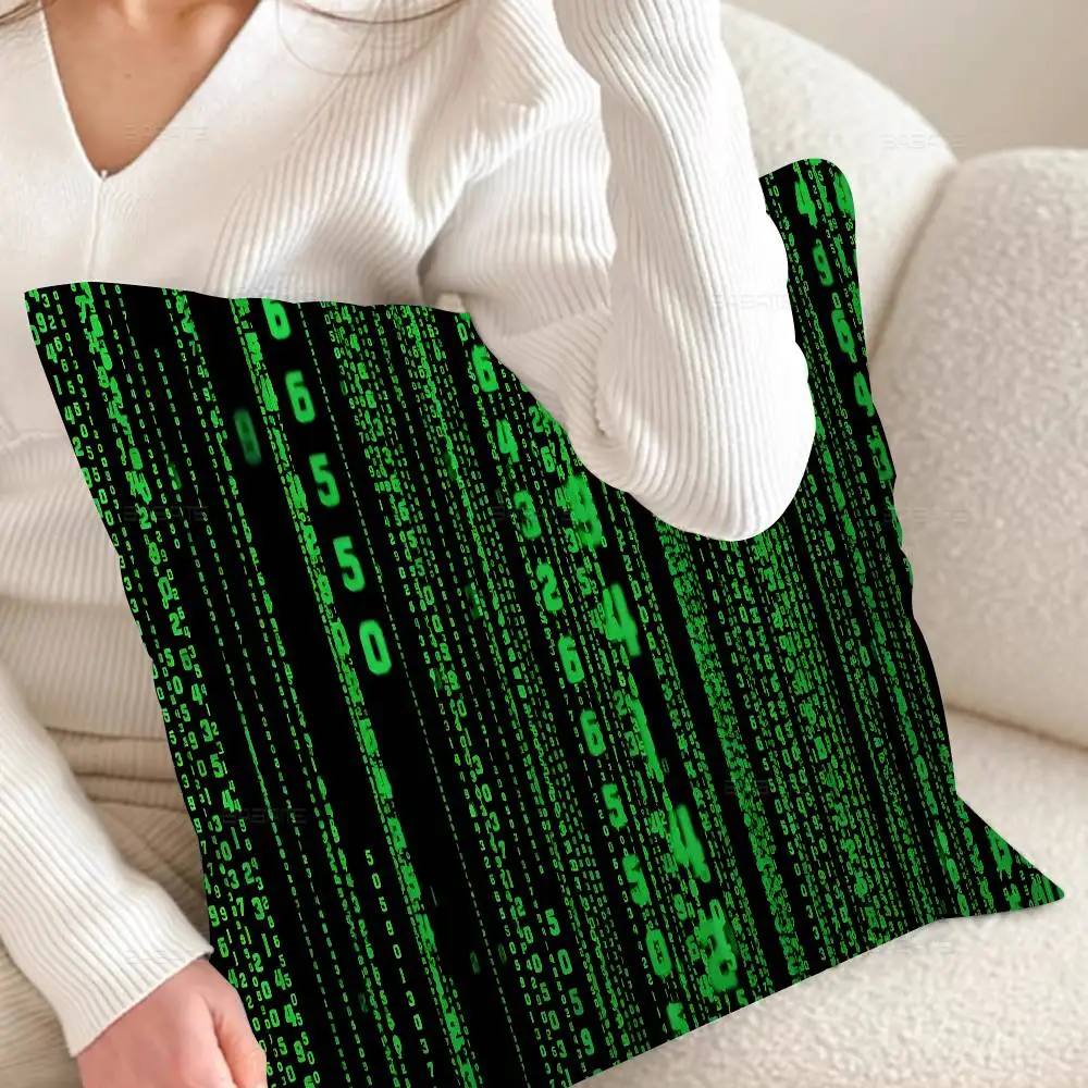 Binary Code The Matrix Program Chart Game Film Kissenbezug Zoll Farmhouse Decor Dekokissenbezüge für Couch-Dekorationen – Detail 5