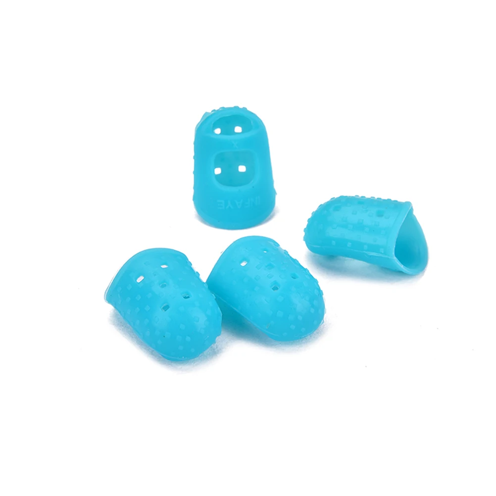 

4 Pcs Silicone Finger Cot Guitar Thumb Protective Case Fingertip Protectors Caps Office