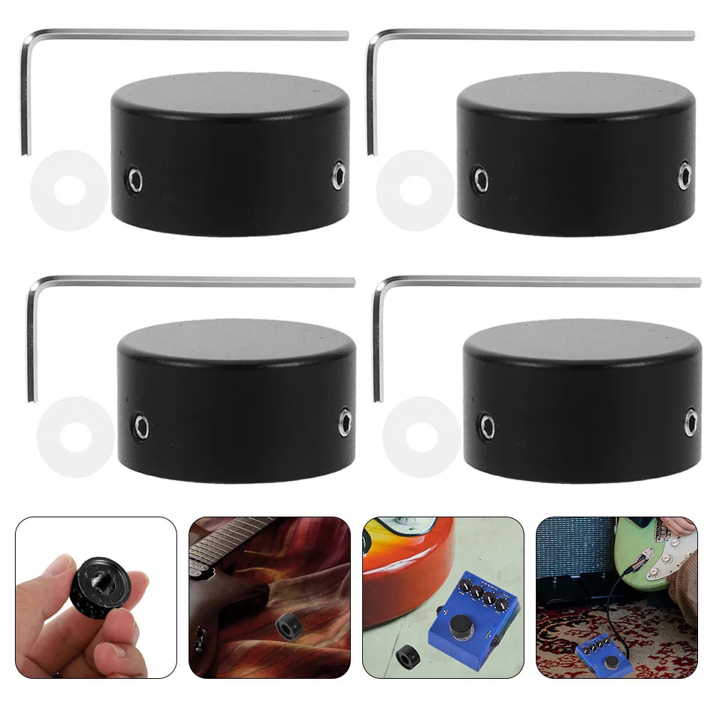 1Set Sturdy Metal Guitar Footswitch Topper Caps for Effect Pedals Extended Lifespan Protection Compact Lightweight Pedal Toppers