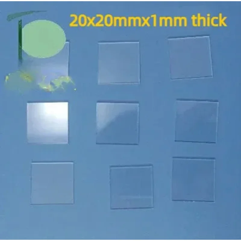 Feuille de verre de Quartz 20x20mm 1mm, Film de recherche scientifique résistant aux hautes températures, fenêtre expérimentale de haute pureté