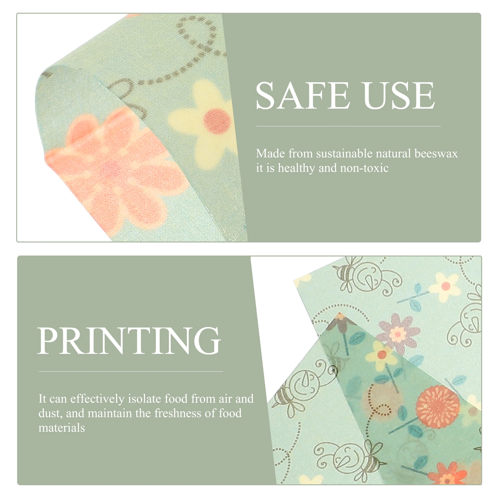 

3pcs Beeswax Food Wraps Reusable Wax Cloth Fresh Preservation Sandwich Wrap Sustainable Wrapping Sheets Lasting