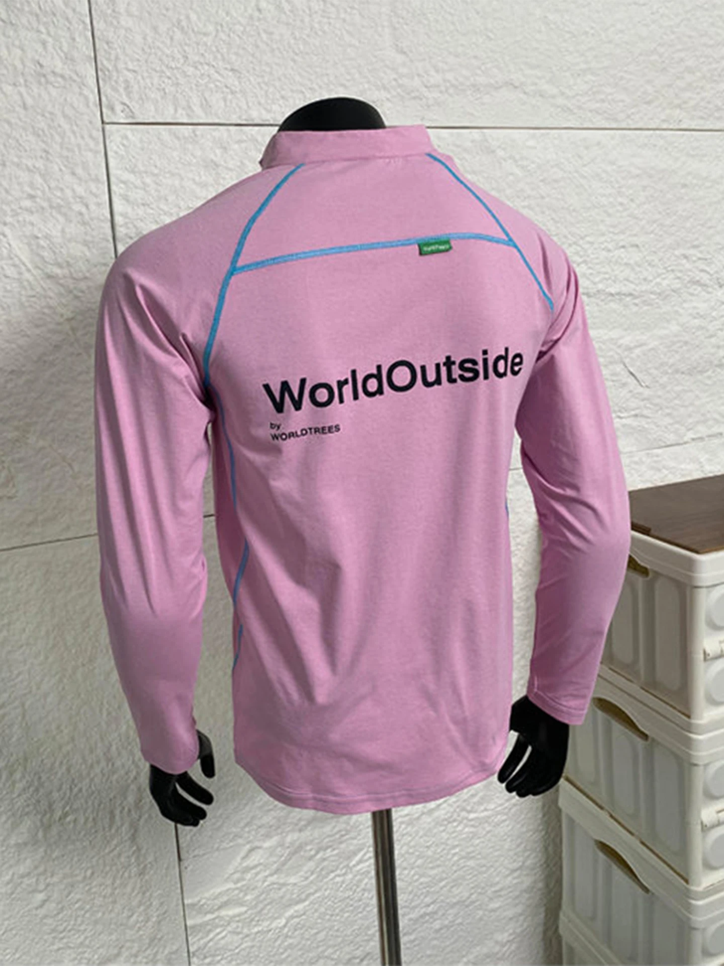 

Розовая мужская футболка Hsu Line с длинным рукавом, приталенного кроя, спортивная, с молнией и воротником-стойкой, осенняя коллекция