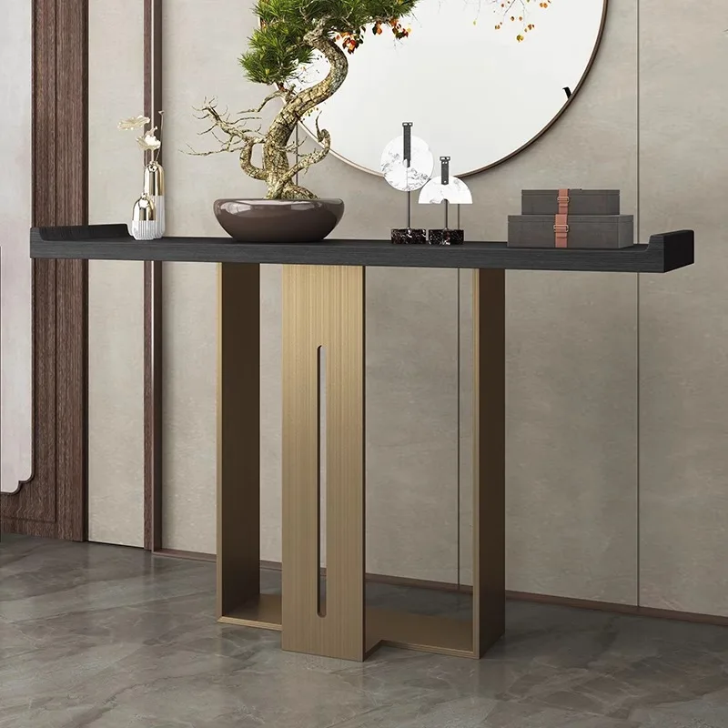 New Chinese-style porch against the wall strip case porch table case several corridors end view table  light luxury h
