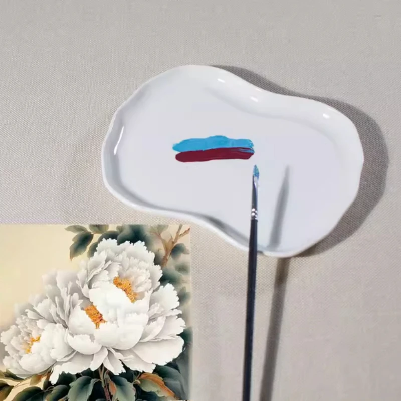 

Палитра керамическая в форме листа банана, для чернил, для студентов, для рисования, раскрашивания, для уличного скетчинга, портативная, поддон для красок