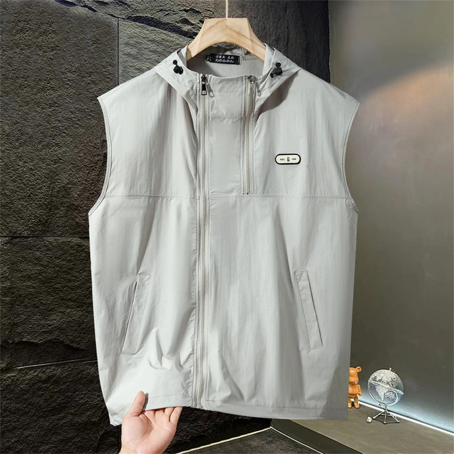 11XL Plus Size Summer Tracksuits Men Summer Zipper Sets Casual Fashion Quick Drying Hooded Vests Shorts Suits Male Big Size