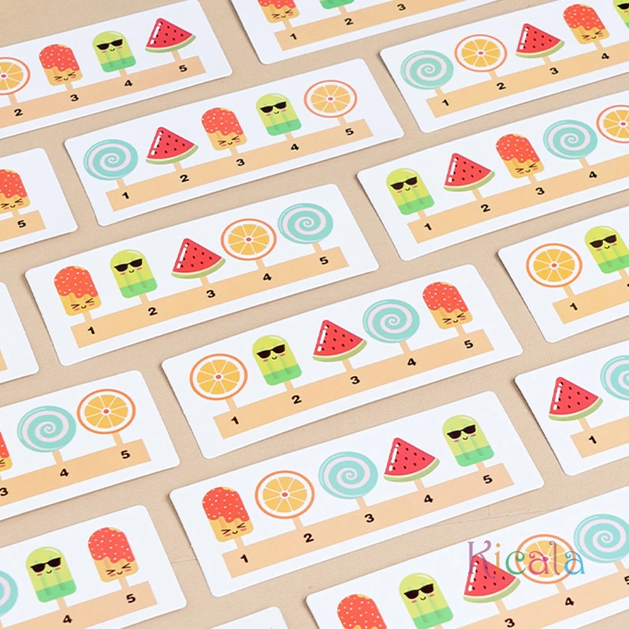 الآيس كريم مصاصة اللون الإدراك مطابقة مونتيسوري فرز الألوان التعرف على اللعب مجموعة لعب التظاهر الخشبية الصغيرة #6