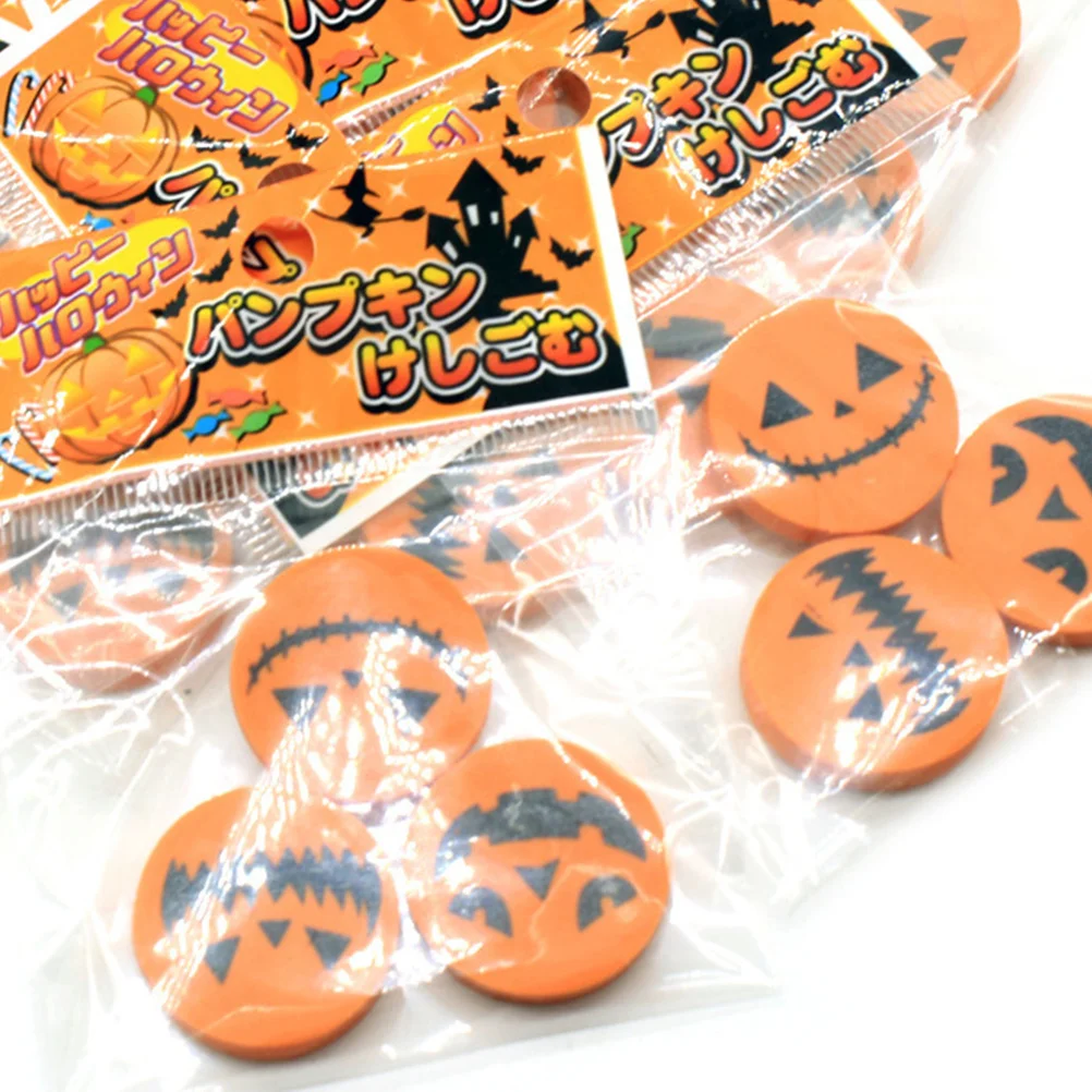 

Pumpkin Shaped Erasers 24PCS Halloween Kids Stationery Set Cartoon Pencil Eraser Random Patterns Gift Creative Rubber