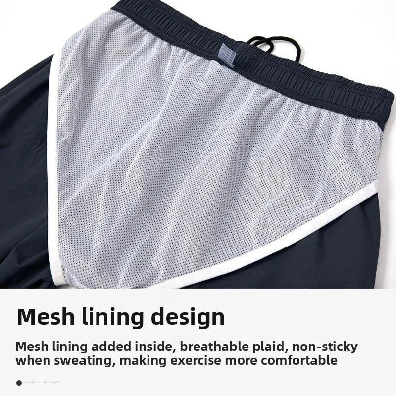 Men's Marathon Running and Cycling Sports Shorts Summer Loose Breathable Cool Training Quick Drying Fitness Five Point Shorts