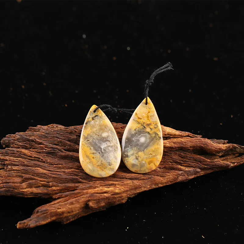 B&F Bumble Bee Stone   Earring Beads for Jewelry Making, Handmade Natural stones beads, Stones for jewelry Making Supplies