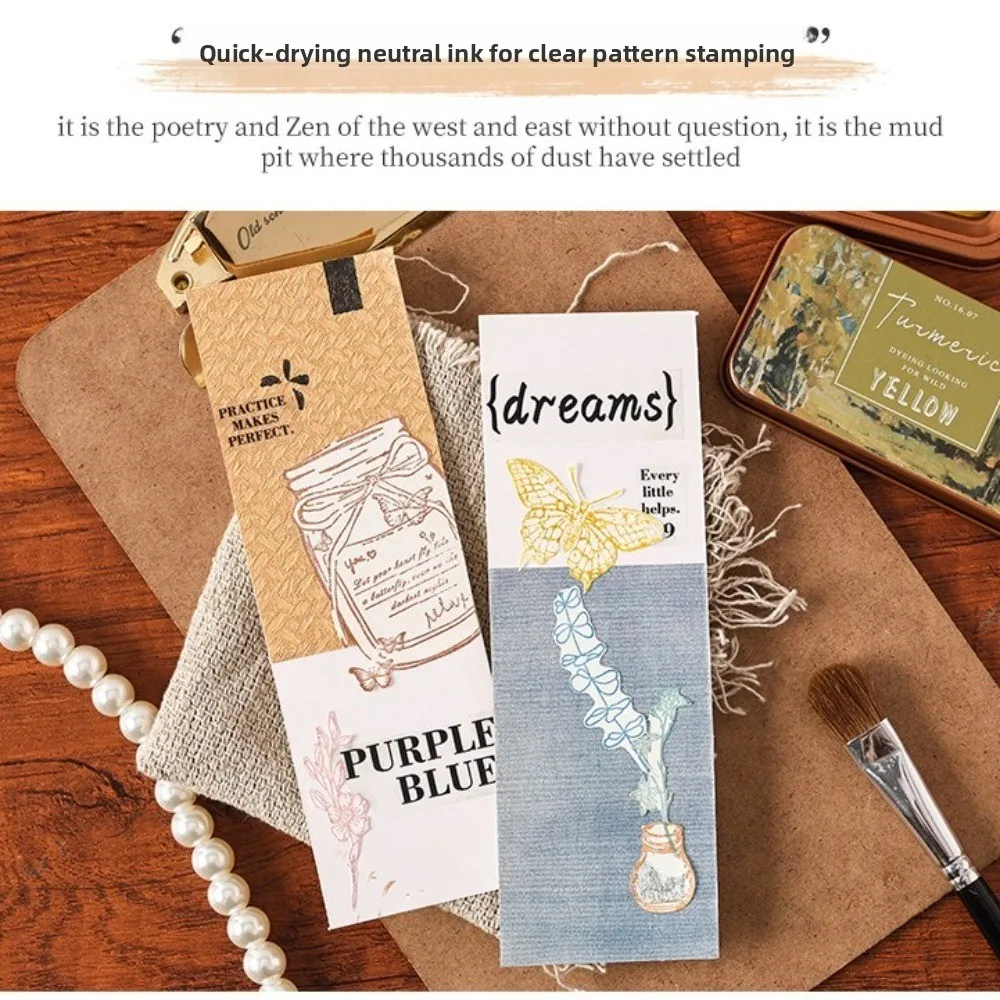 جديد ملون خمر مختمة مستطيلة سهلة الاستخدام طالب Inkpad ختم الوسادة القرطاسية مختمة سكرابوكينغ صنع #1