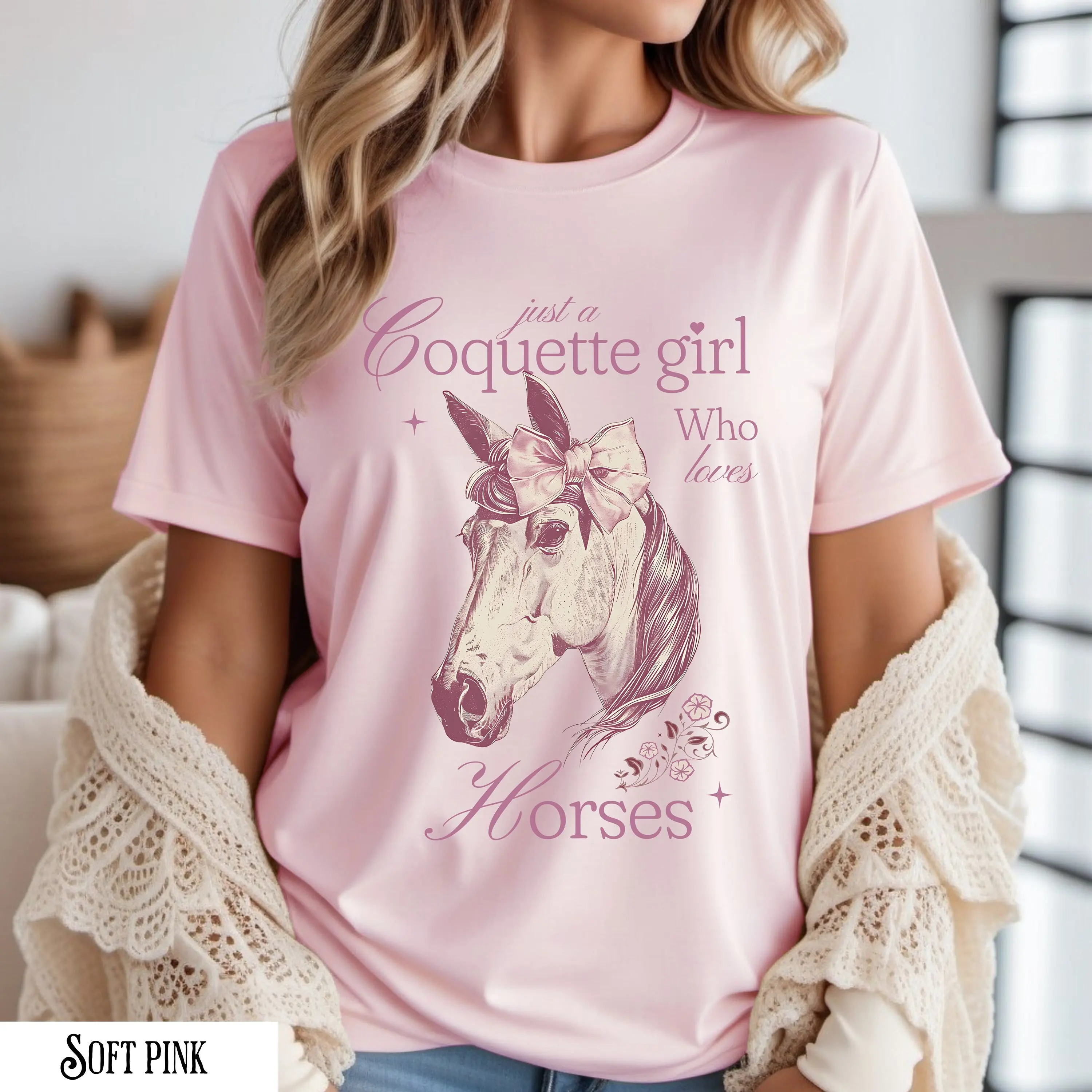 Bow Horse Girl Shirt Coquette Shirts Lover Just A Who Loves