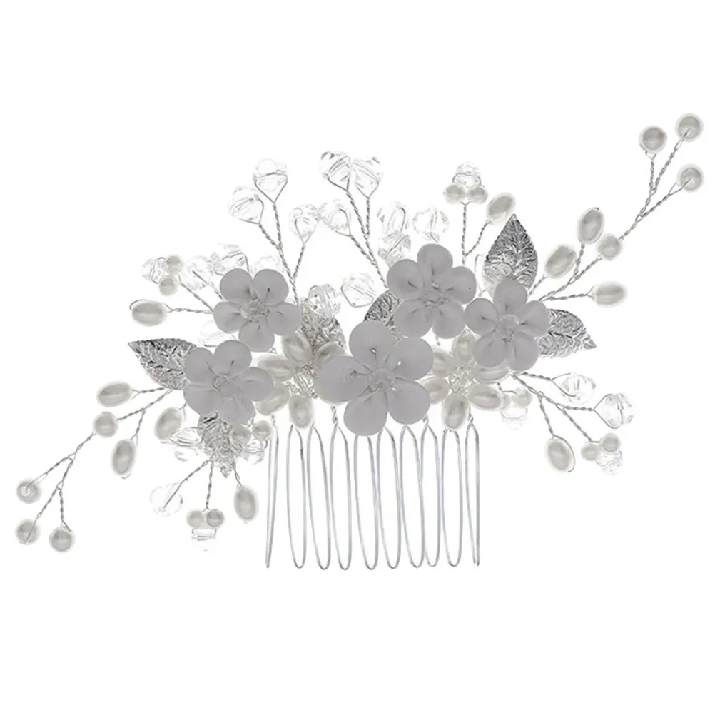 مشط شعر على شكل زهرة، إكسسوار زفاف أنيق، غطاء رأس للعروس خفيف الوزن، قابل لإعادة الاستخدام، ديكور للشعر للنساء والحفلات الراقصة #1