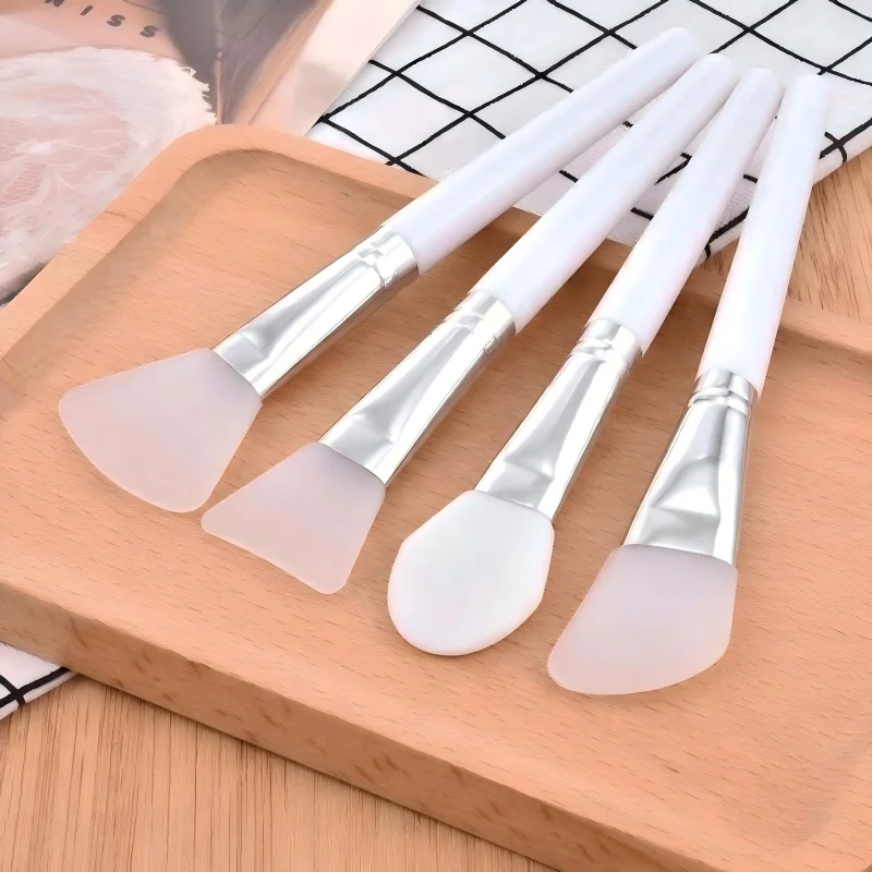 4Pcs/set White Makeup Silicone Facial Mask Brush Professional Mud Cream Brushes DIY Skin Care Foundation Cosmetic Beauty Tool