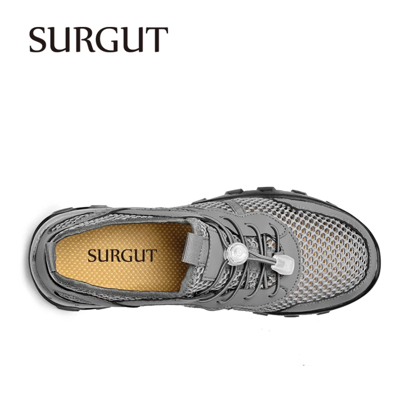 SURGUT Summer Men's Casual Shoes Sweat Wicking 3D Texture Sole For Daily Walking Big Size 38-46