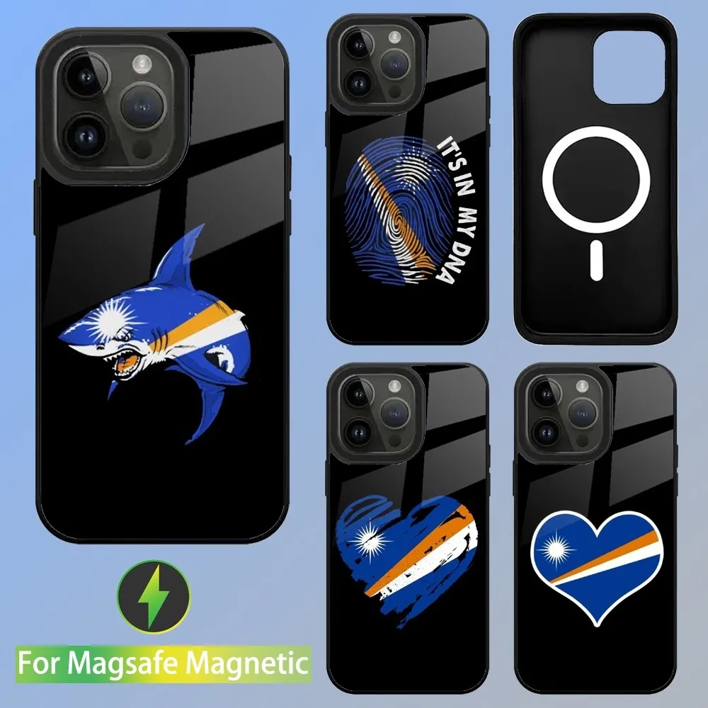 

Marshall Islands Flag Phone Case For iPhone 15,14,13,12,11,Plus,Pro,Max Mini Magsafe Magnetic Wireless Charging