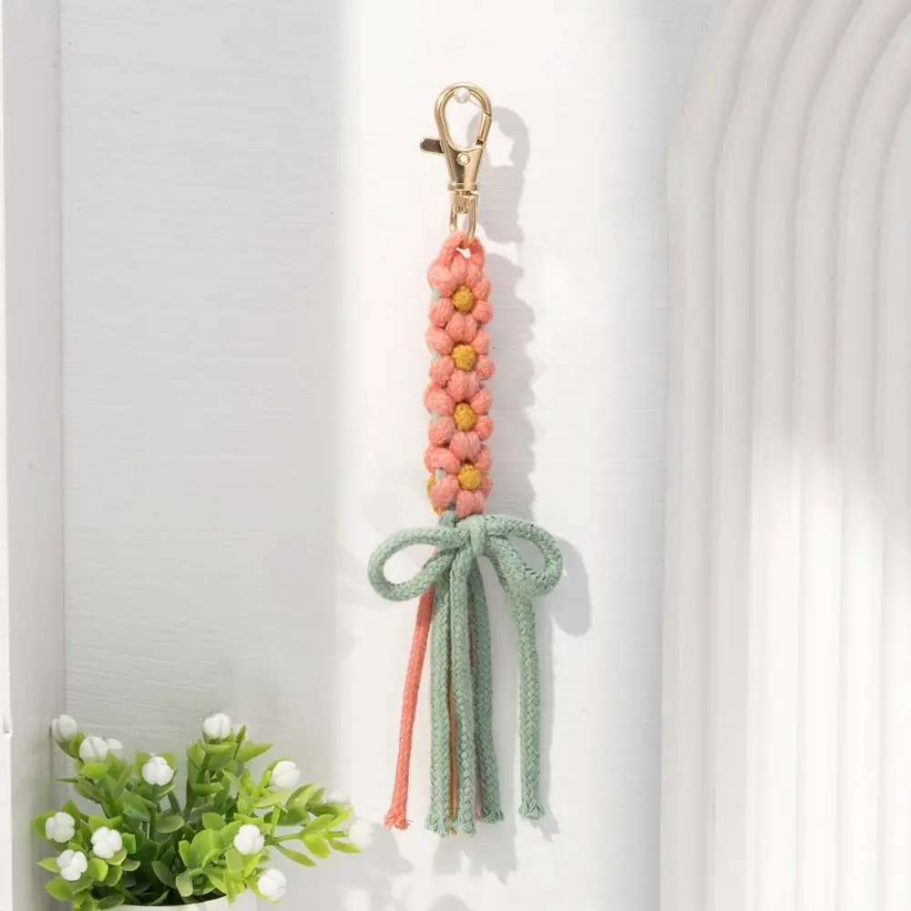 New Cotton Rope Handmade Multi-purpose Large Zipper Puller Colorful Braided Keychain Women