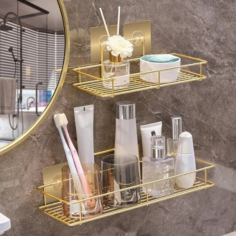 Einstöckiges Eisenregal Badezimmer-Arbeitsplatten-Organizer Stilvolles Metall-Aufbewahrungsregal für Waschraum Haushalt Platzsparender Halter