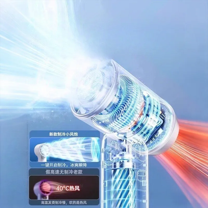 Violent turbine small wind cannon 2026 new handheld small fan small mini charging silent ice cooling super long