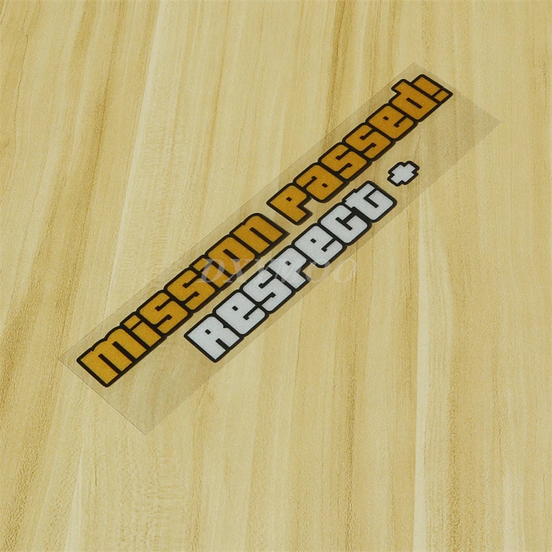1pc Mission Passed Respect GTA - Adhesivo de vinilo impermeable para motocicleta, coche, camión