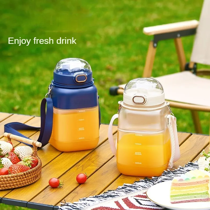 Wireless Juicer Cup Portable Rechargeable Fruit Juice Drinking Machine 1000ML DIY Juice Machine Cup with Straw