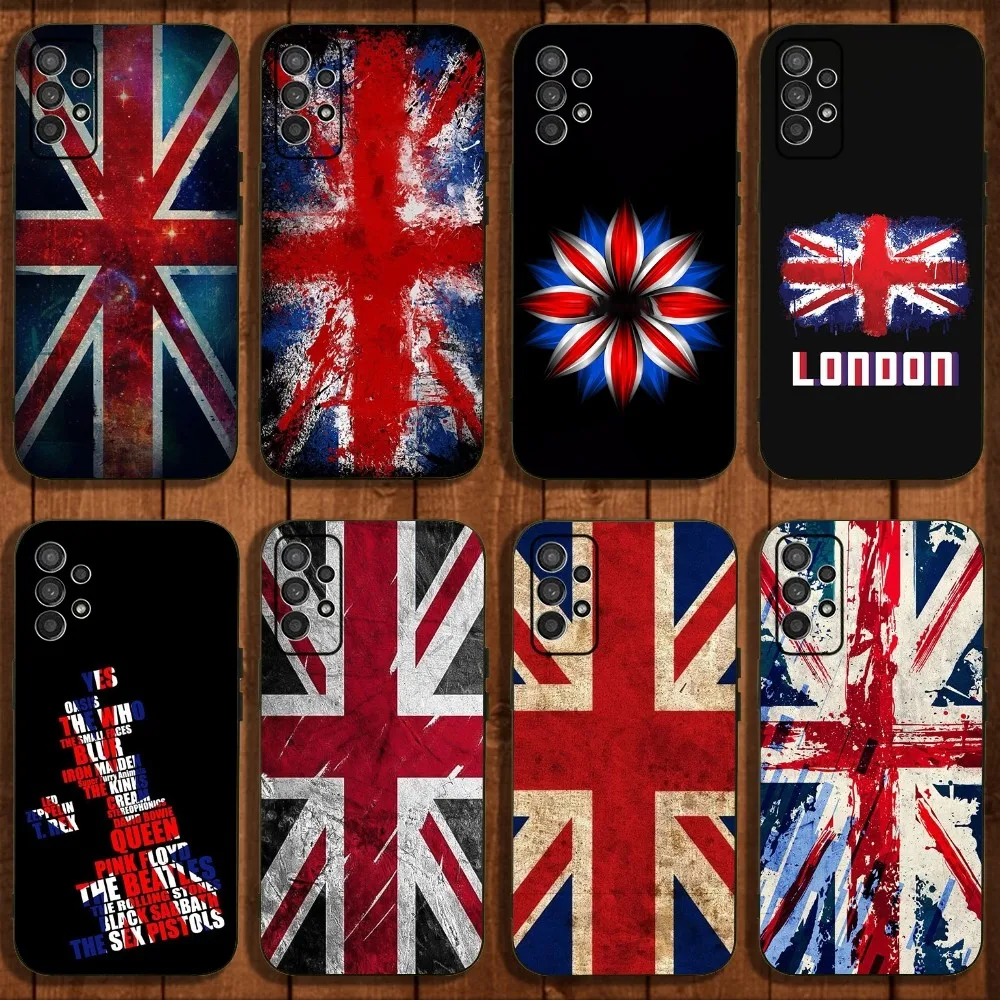 Union Jack British England UK Flag Phone Case For Samsung Galaxy A13,A21s,A22,A31,A32,A52,A53,A71,A80,A91 Soft Black Cover