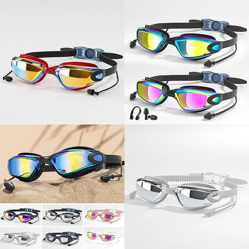 Swimming Goggles Creative HD Summer Waterproof Anti Fog Diving Swim Glasses Silicone Adjustable Swim Eyewear Men Women