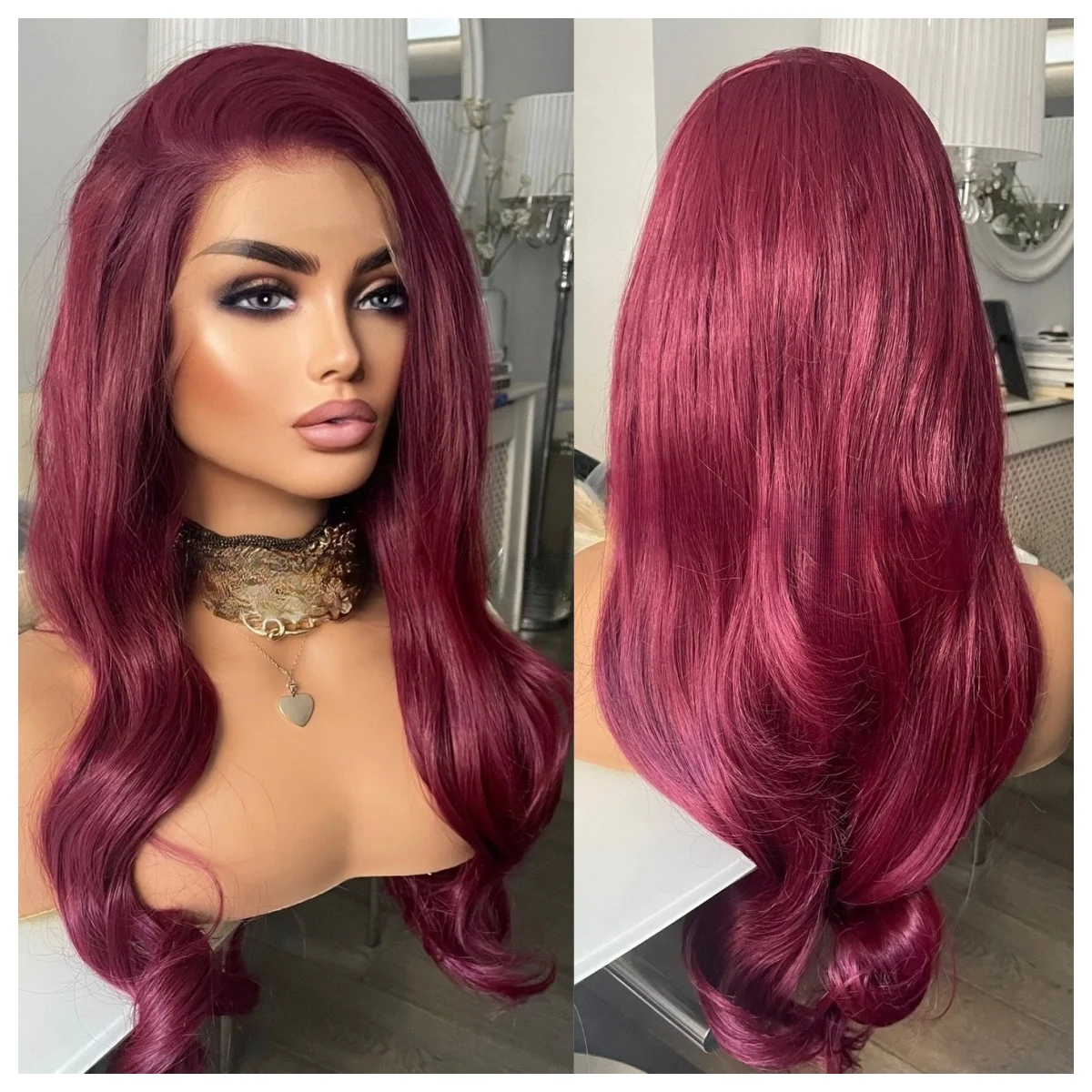 بورجوندي الأحمر شعر مستعار الجسم موجة الدانتيل شعر مستعار أمامي 13x4 HD شفاف الدانتيل الباروكة الأمامية غلويليس قبل قطعها الاصطناعية للنساء peluca