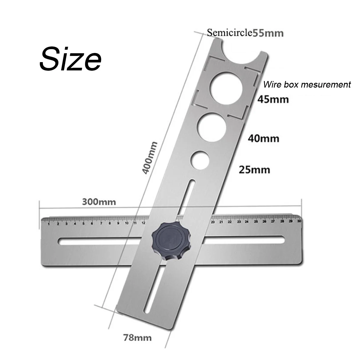 Tile Hole Locator Stainless Steel Ceramic Tile Hole Locator Ruler Adjustable Punching Hand Tool for House Decorated Work