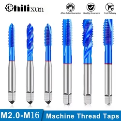 HILIXUN HSS Titanium Coating Screw Tap Drill Bit M2 M3 M4 M5 M6 M8 M10 M12 M14 M16 Metric Straight Flute Thread Tap Hand Tools