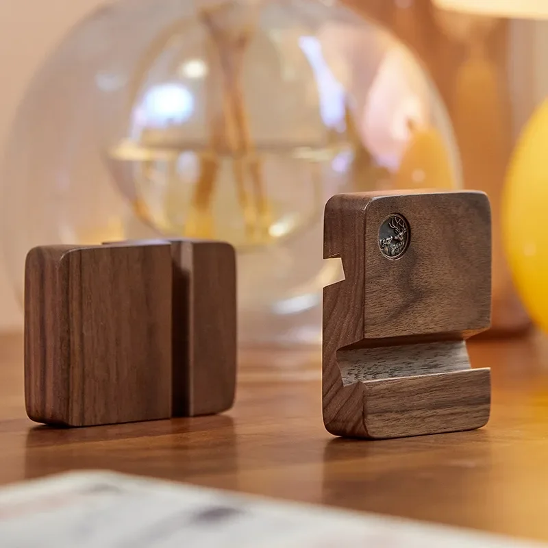 Solid Walnut Phone Stand, Adjustable Tablet Holder for Desktop, Handcrafted Wooden Dock for Reading Videos & Live Streaming