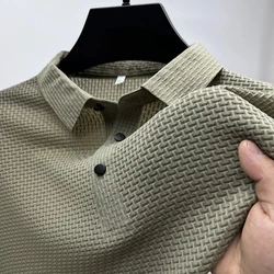 Summer New Men's Short Sleeve T-shirt Cool and Breathable POLO Shirt Business Casual Sweat-absorbing Top