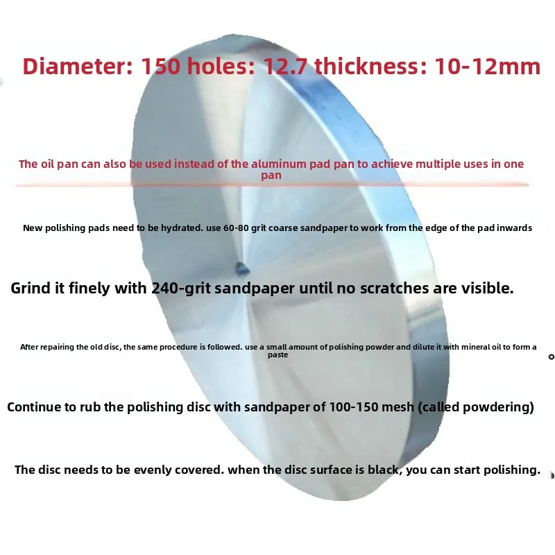Gemstone Polishing/ Oil/ Zinc Disc 6 Inch 150mm 12.7 Holes Gemstone Mechanical Angle Machine Polishing Disc