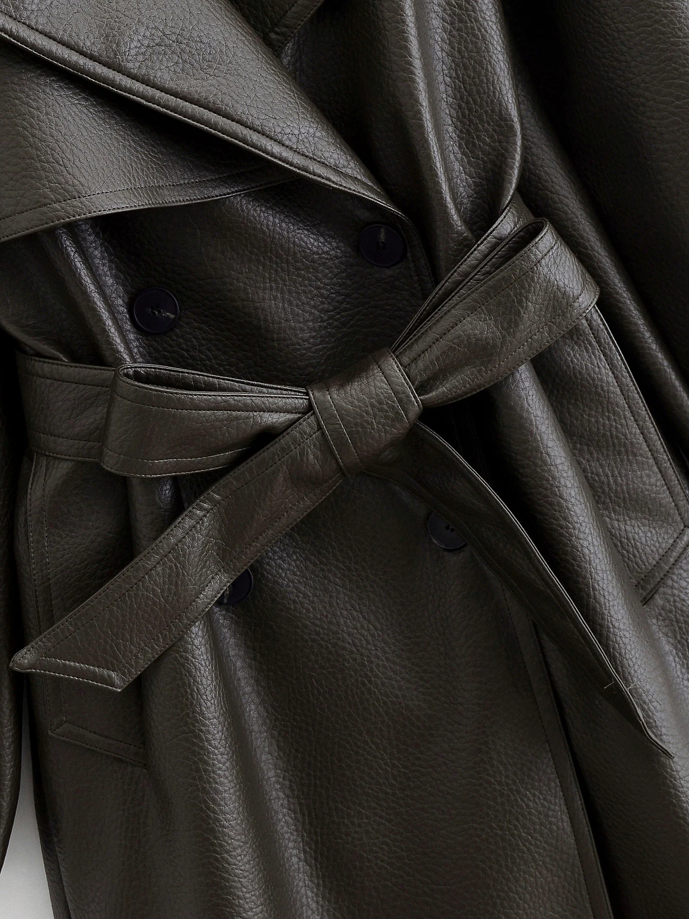 Women With Belt Leather X-long Trench Coat Female Turn-Down Collar Full Sleeve Double-Breasted Long Coat Lady Jacket Overcot