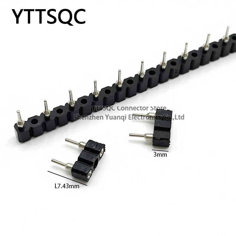 10pcs 5.08mm L7.43mm Round Pin Female Header Straight Pin Single Row Pull 1P Empty 1 Needle Breakable PCB IC Crystal Transistor