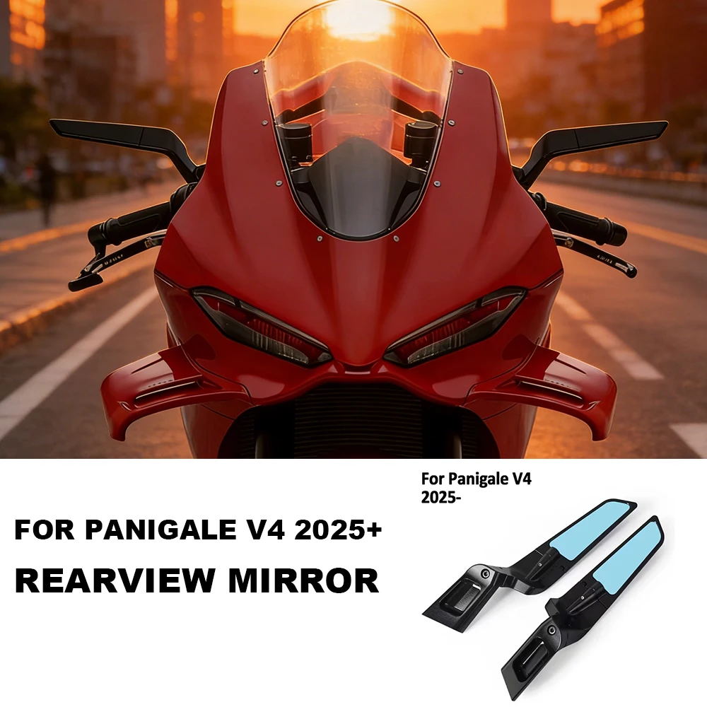 

For Ducati Panigale V4 Panigale V4S 2025 2026 NEW Rotatable Mirror Adjustable Motorcycle Stealth Mirrors