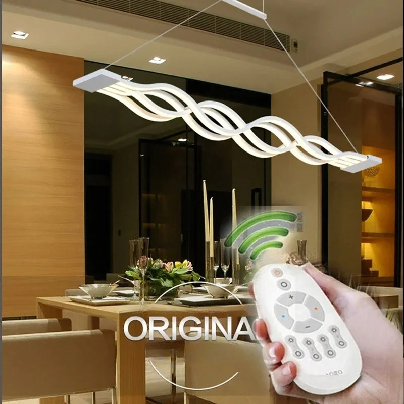 

L100cm New Creative Modern LED Pendant Lights Wave Hanging Lamp Dining Room Living Room Pendant Light 110V 220V