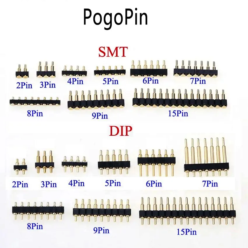 1 pieza para conector SMT DIP Pogo Pin, sonda de prueba de contacto con resorte, conector de carga de energía, Pin 2,54 malla