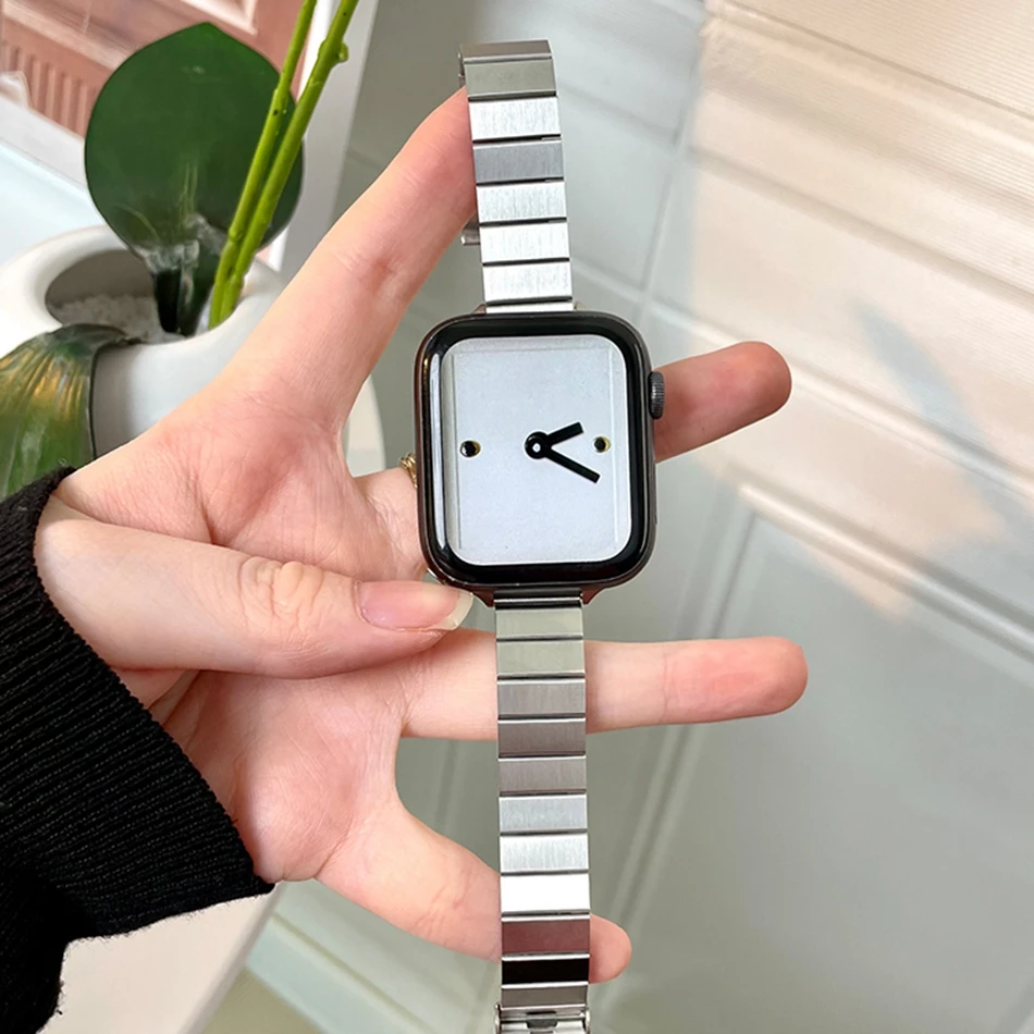 Luxe metalen stalen band voor Apple Watch Ultra 49 mm iWatch Series 6 7 8 SE 4 5 38/40/41 mm 42/44/45 mm INS zakelijke bandarmband