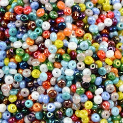 20g/about 280pcs Cream color imported glass rice bead for jewelry making Space beads Round rice beads use garment embroidery