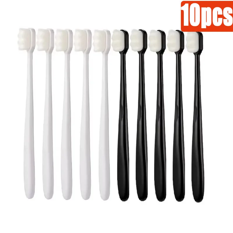

1/5/10 шт., экологически чистая зубная щетка с тонкой мягкой щетиной, портативная зубная щетка для путешествий, мягкая зубная щетка в штучной упаковке, гигиенический уход