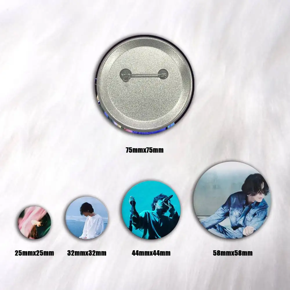 Popular Singer Y-Yonezu K-Kenshi  Pins Badges Round Laser Badge Brooch Clothes Backpack Accessories