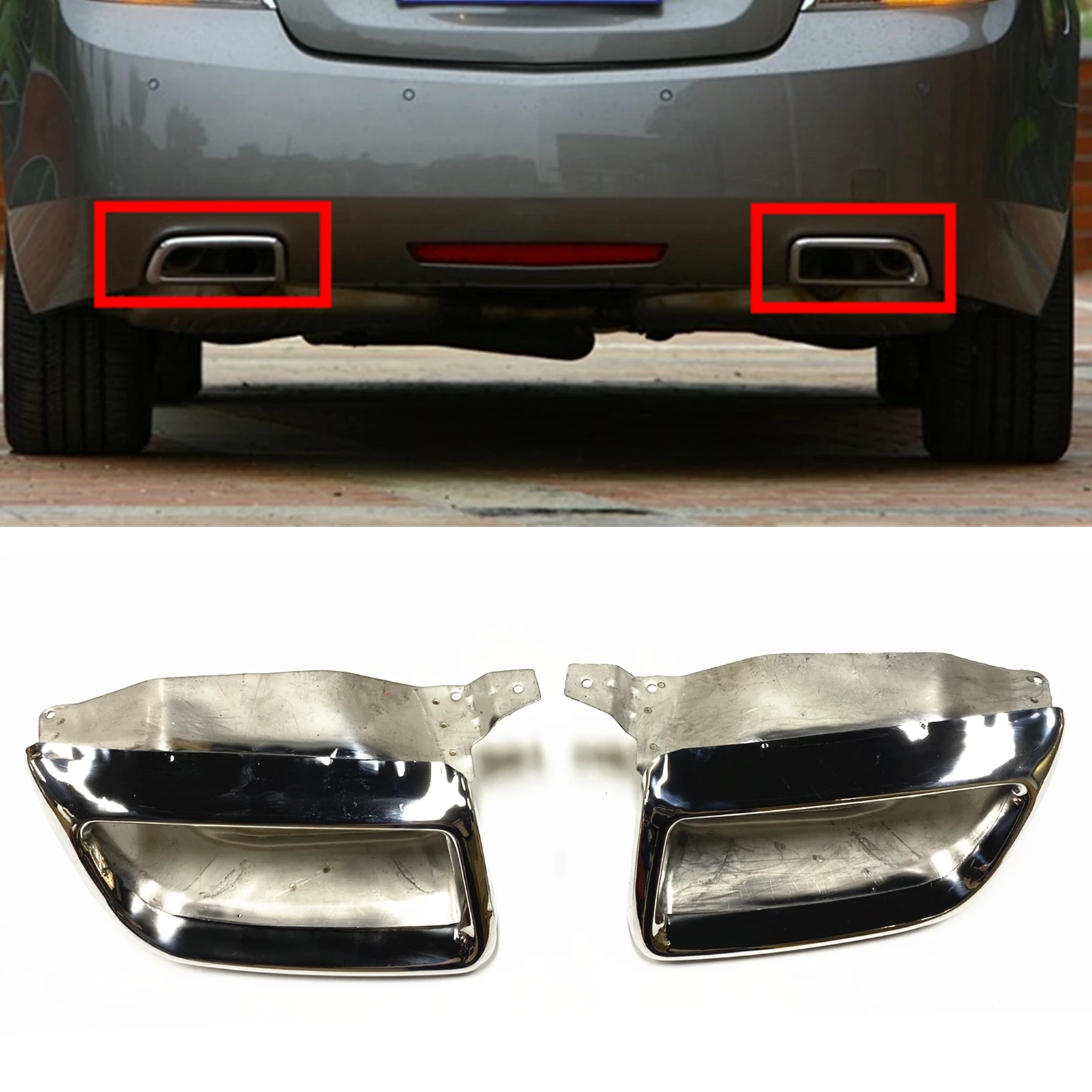 

Rear Exhaust Pipe Muffler Tip Car Square Mouth Air Outlet Vent Tail Exhause Tailpipe For Buick Lacrosse 2009 2010 2011 2012 2013