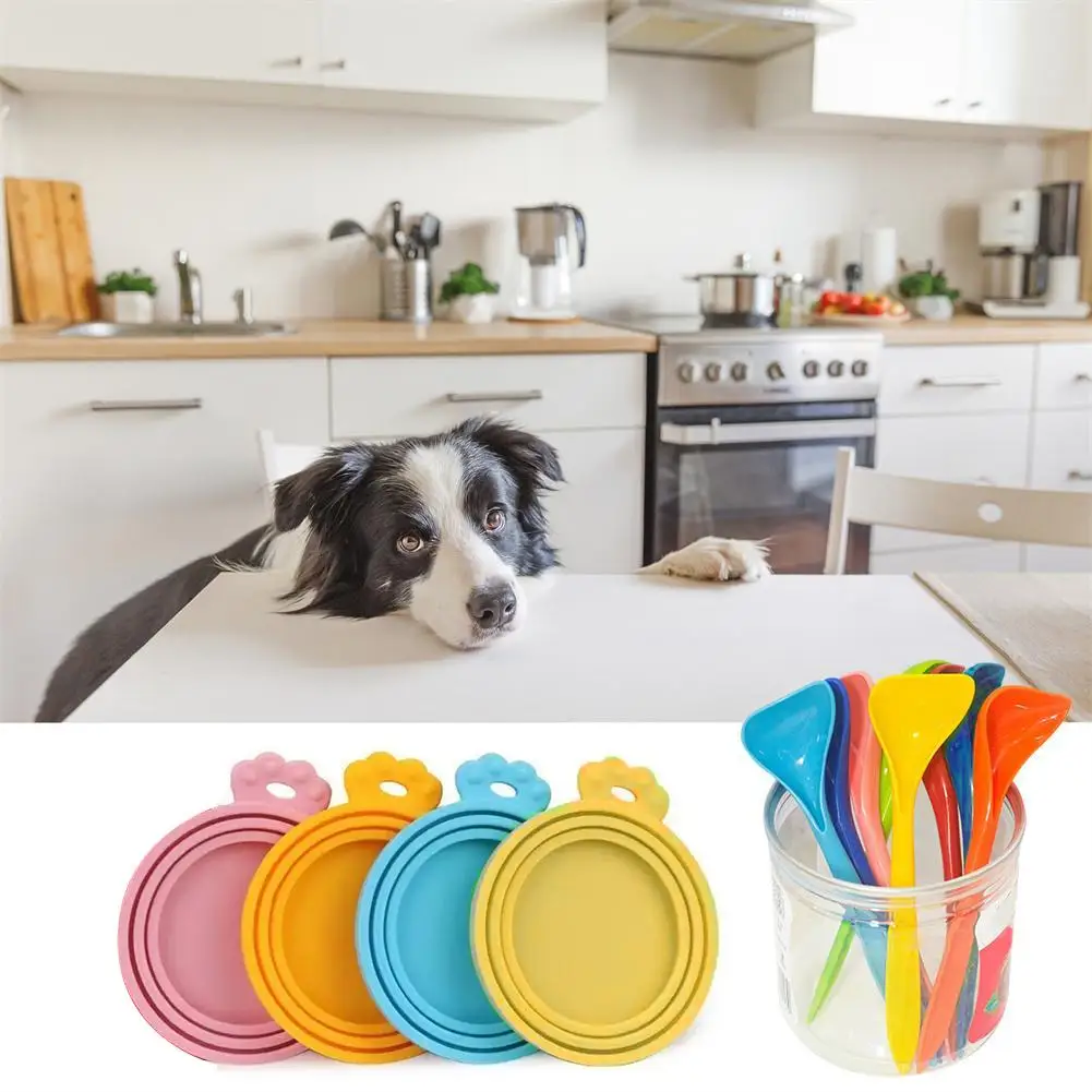 Silicone Canned Lid Sealed Feeders Food Can Lid For Puppy Dog Storage Top Cap Reusable Cover Lid Pet Daily Suppl G7g4