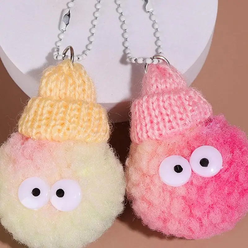 LLavero de pompón de colores para bolso, colgante de felpa corta, accesorios para bolso