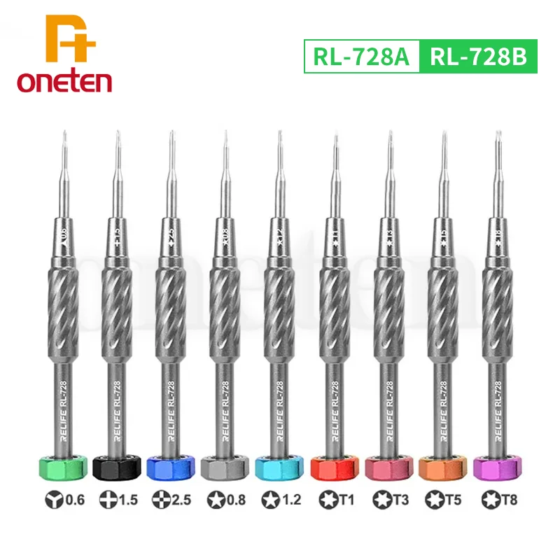 RELIFE RL-728A/B 2D Sturdy Repair Screwdriver Set Suitable For Mobile Phone and Laptop Strong Magnetic Bolt Driver Tools Set