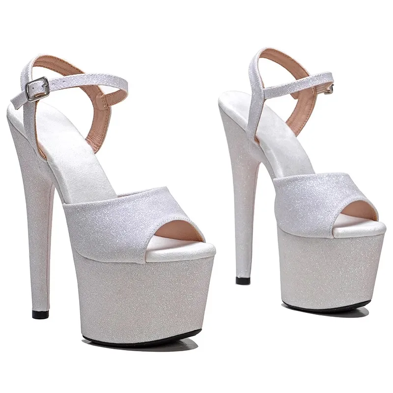 

LAIJIANJINXIA PU Uppre New Color High Heel Sandals 17cm /7inch Sexy Model Show Shoes And Pole Dancing Shoes 061